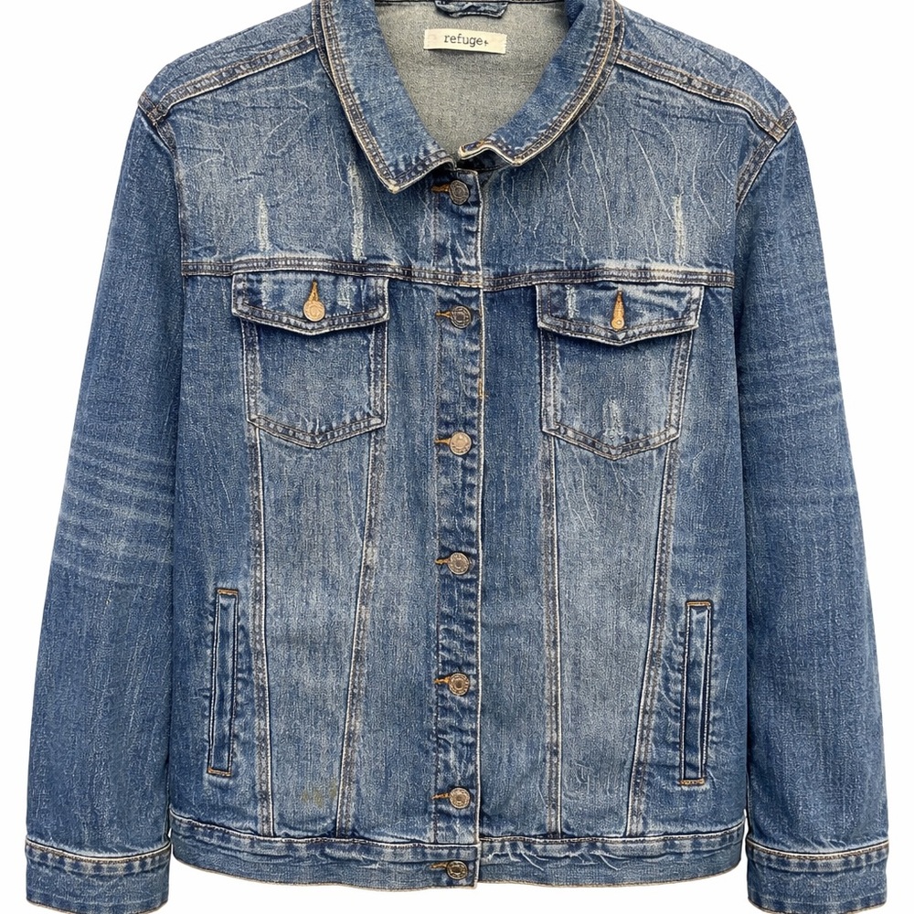 90s R&B Kinda Love Denim Jacket Distressed Graphic Oversized Streetwear - Picture 2 of 6